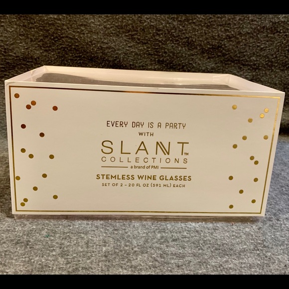 Slant Collections Stemless Wine Glasses Set of 2 - Picture 2 of 3